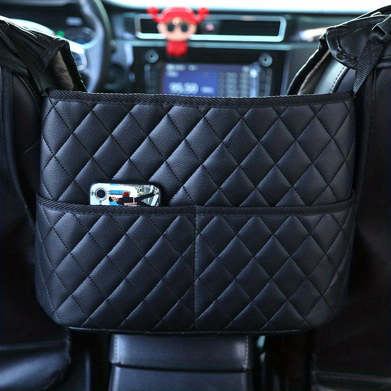 Wallet Handbag Car Supplies StoraBetween Car Seats Car Organizer Mesh Bag With Extra Back Pocket Car Seat Back Organizer Box Car Accessories