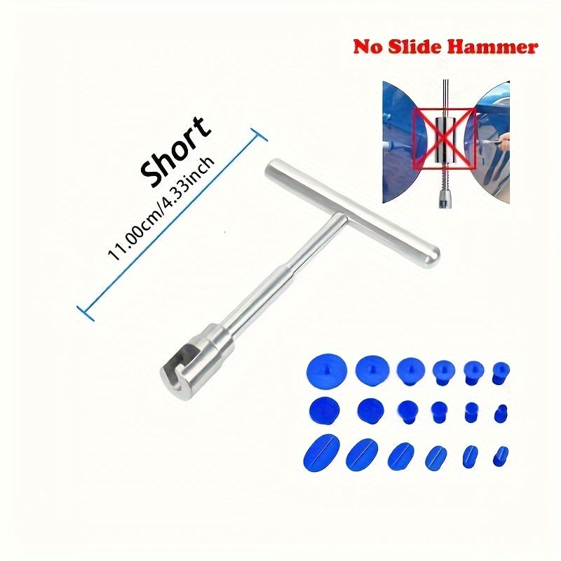 Car Dent Remover Tool, Paintless Dent Repair Dent Puller Kit Slide Hammer Tools With 18pcs Thickened Blue Tabs For DIY Automobile Body Dent Removal