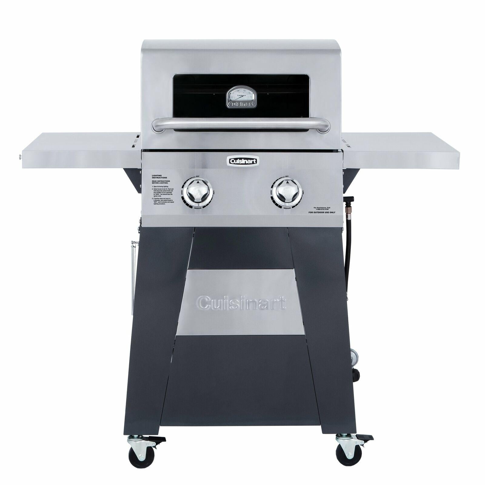 2 Burner BBQ Gas Grill Barbeque Outdoor Coo Side Tables