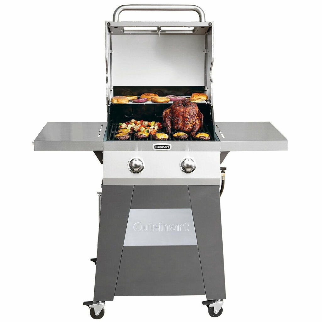 2 Burner BBQ Gas Grill Barbeque Outdoor Coo Side Tables