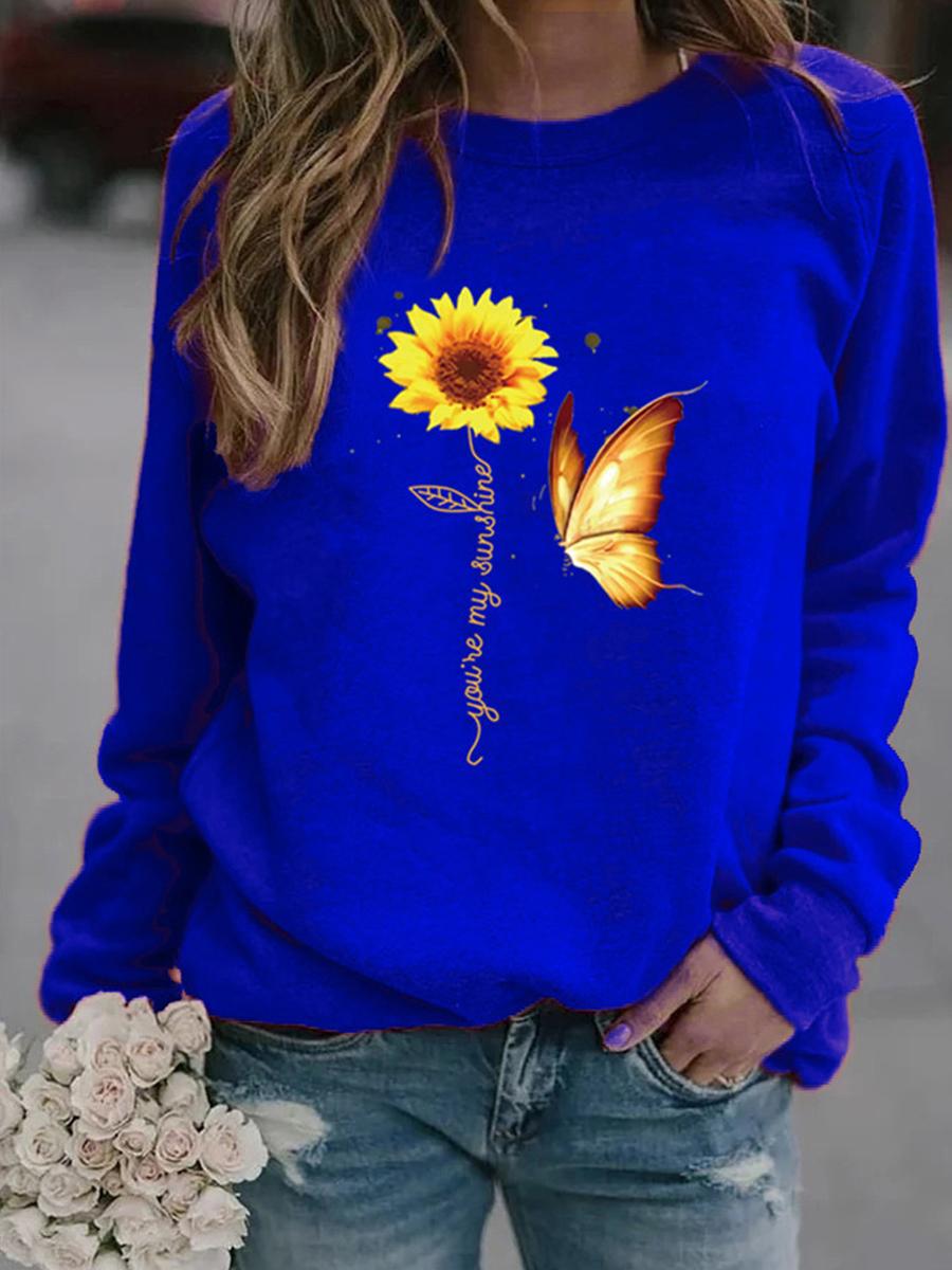 Round Neck Print  Sweatshirt