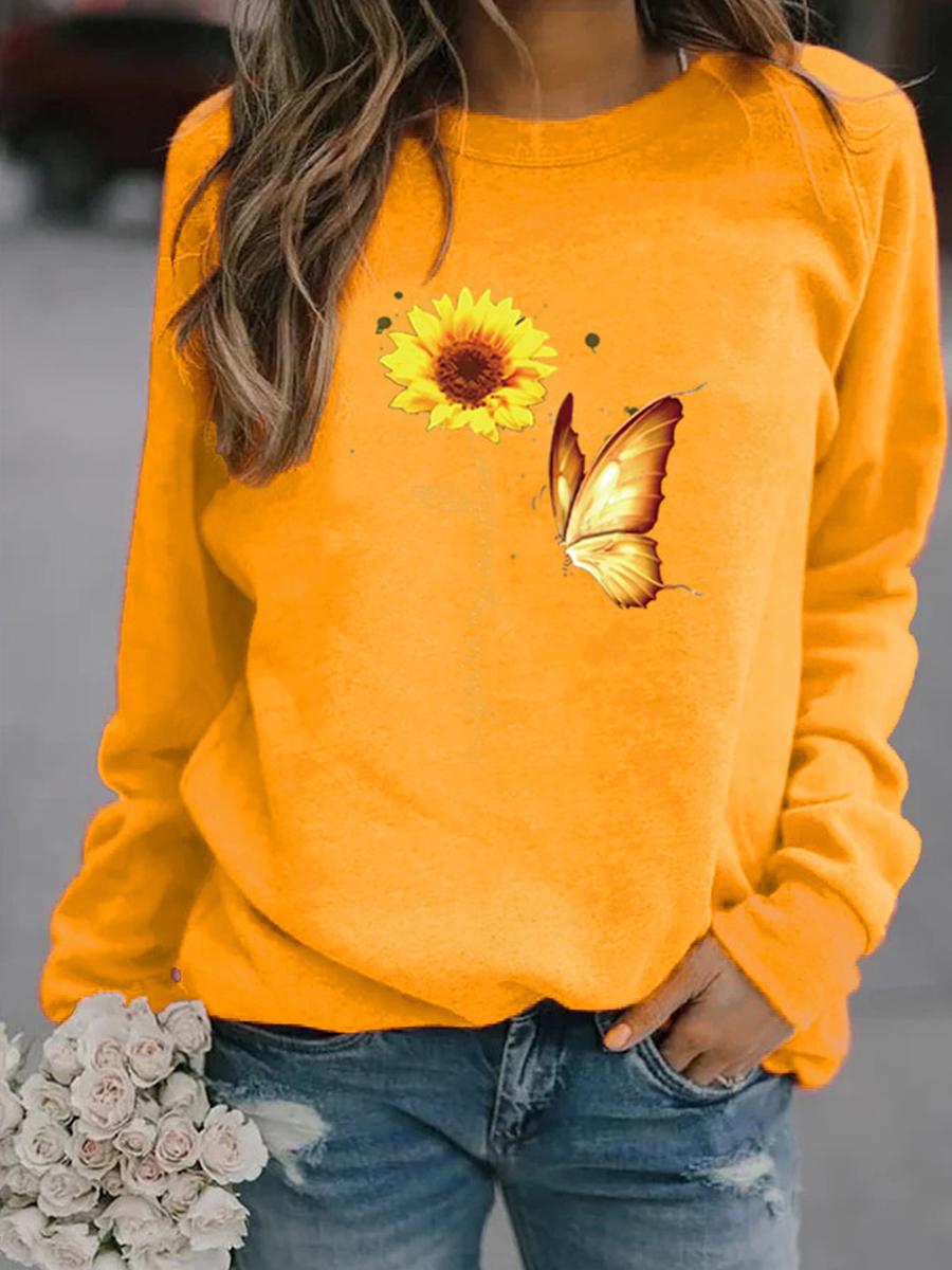 Round Neck Print  Sweatshirt