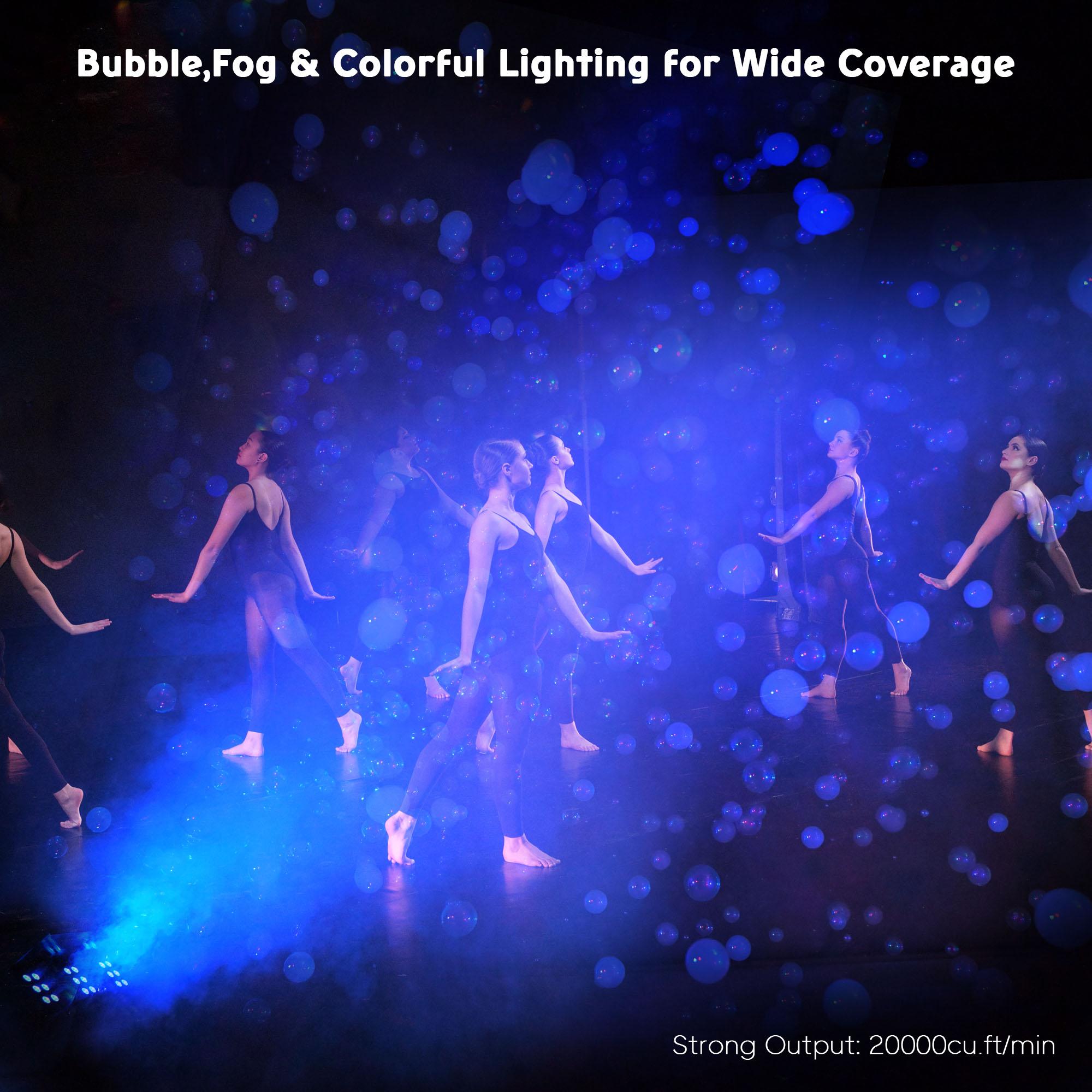 Yescom 3in1 LED Fog Bubble Machine DMX Remote Control Music Festival Stage