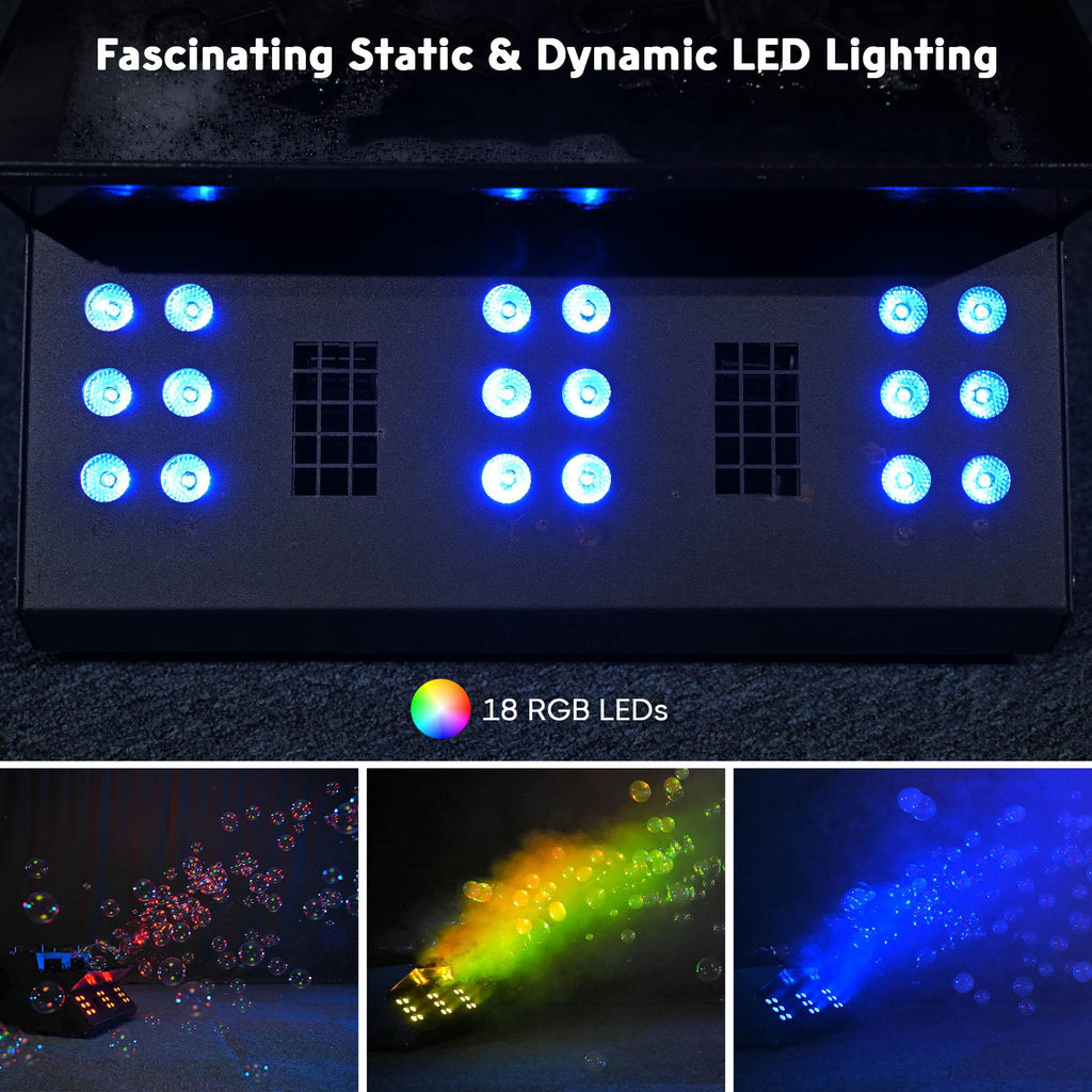 Yescom 3in1 LED Fog Bubble Machine DMX Remote Control Music Festival Stage