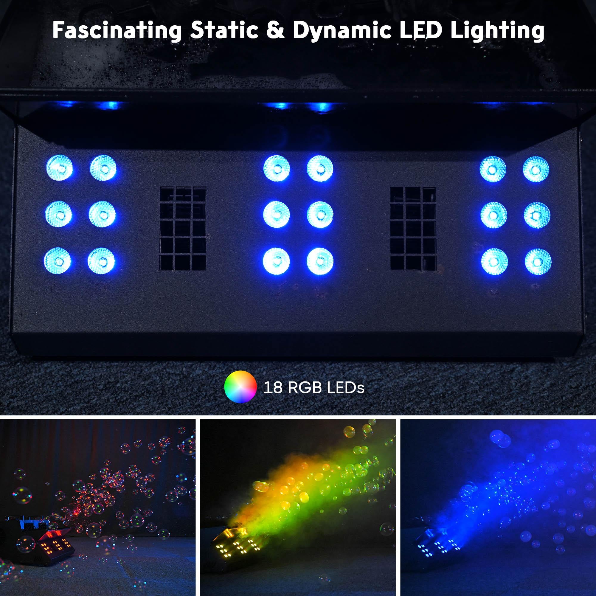 Yescom 3in1 LED Fog Bubble Machine DMX Remote Control Music Festival Stage