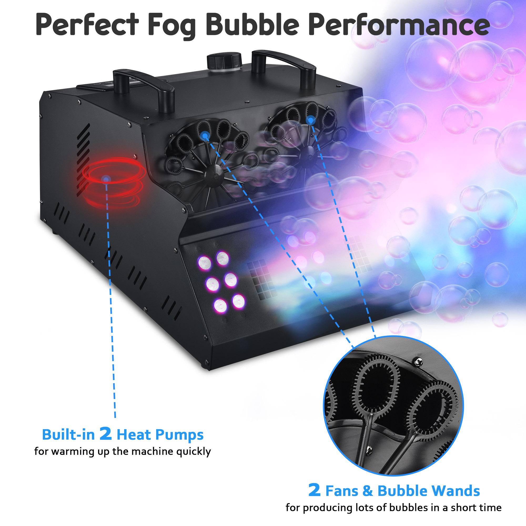 Yescom 3in1 LED Fog Bubble Machine DMX Remote Control Music Festival Stage
