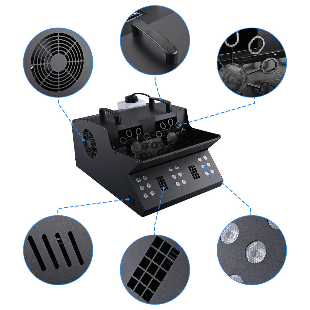 Yescom 3in1 LED Fog Bubble Machine DMX Remote Control Music Festival Stage