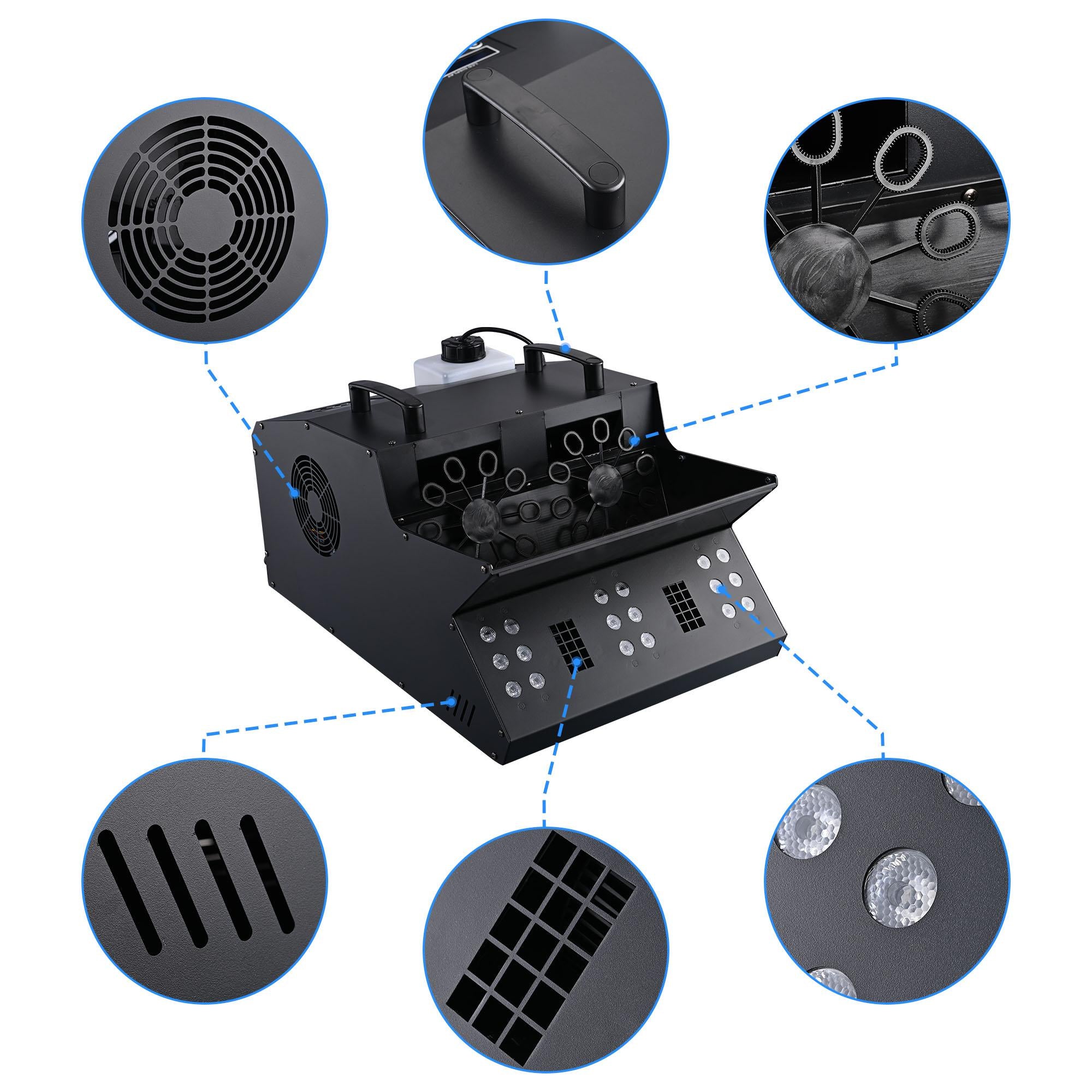 Yescom 3in1 LED Fog Bubble Machine DMX Remote Control Music Festival Stage