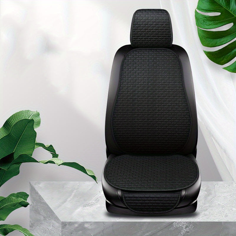 Flax Car Seat Cover Protector Linen Front Back Cushion Protection Car Seat Pad Mat Backrest Automobiles Front Backrest Seat Cushion