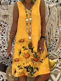 Ladies V-neck Sleeveless Shift Dress