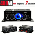 400W Mini Power Amplifier: Get Crystal Clear Audio With 2.0 Stereo Sound For Home/Car Theater System