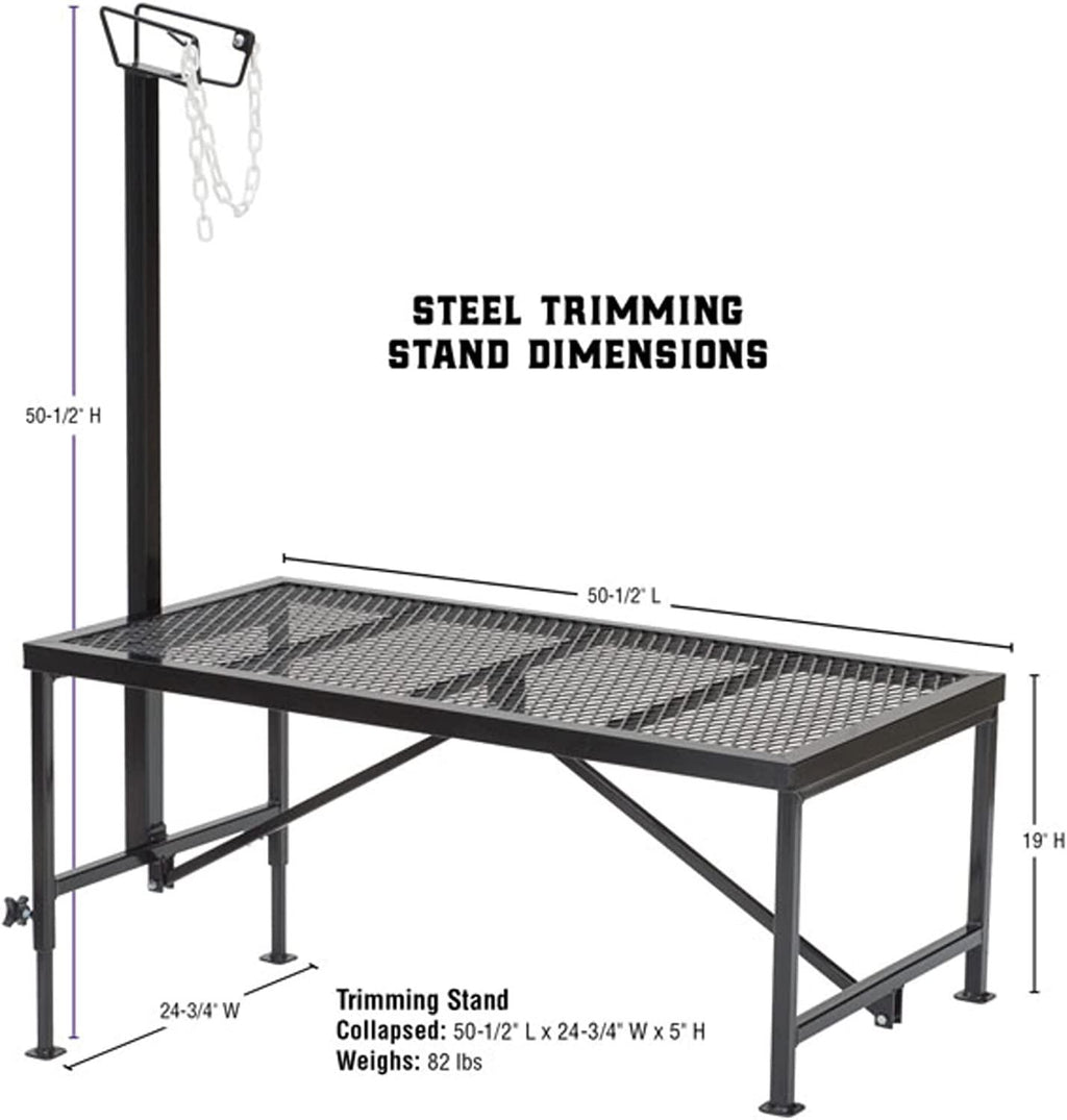 Weaver Leather Livestock Steel Trim Stand - Adjustable and Durable Trimming Stand for Sheep, Goats, and Other Livestock - Wire Headpiece Holds Animals in Place During Grooming, Black
