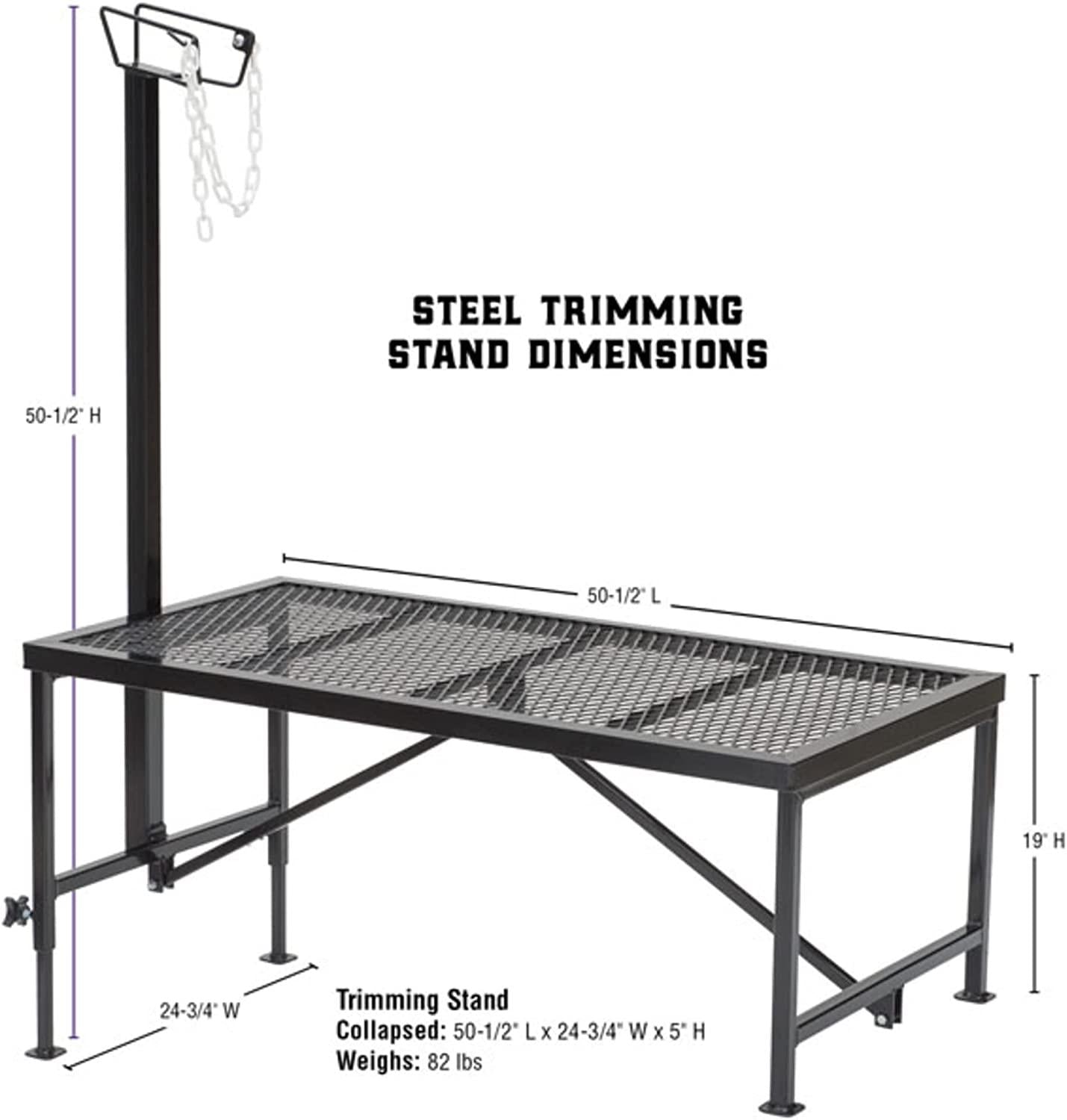 Weaver Leather Livestock Steel Trim Stand - Adjustable and Durable Trimming Stand for Sheep, Goats, and Other Livestock - Wire Headpiece Holds Animals in Place During Grooming, Black