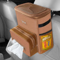 HOTOR Car Trash Can 2.5 Gallon - Handy Car Tissue Holder, Easy-to-Install Car Accessory Interior, Leak-Proof Car Organizer and Storage Bag for The Back/Front/Console of Any Cars, SUVs &amp; Trucks, Brown