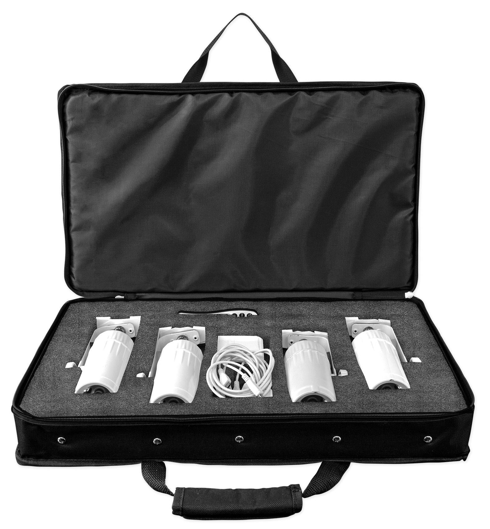 Chauvet DJ Ezpin Pack 4 EZpin Pin Spot Light Fixtures+IRC-6 Remote+Case+Fogger