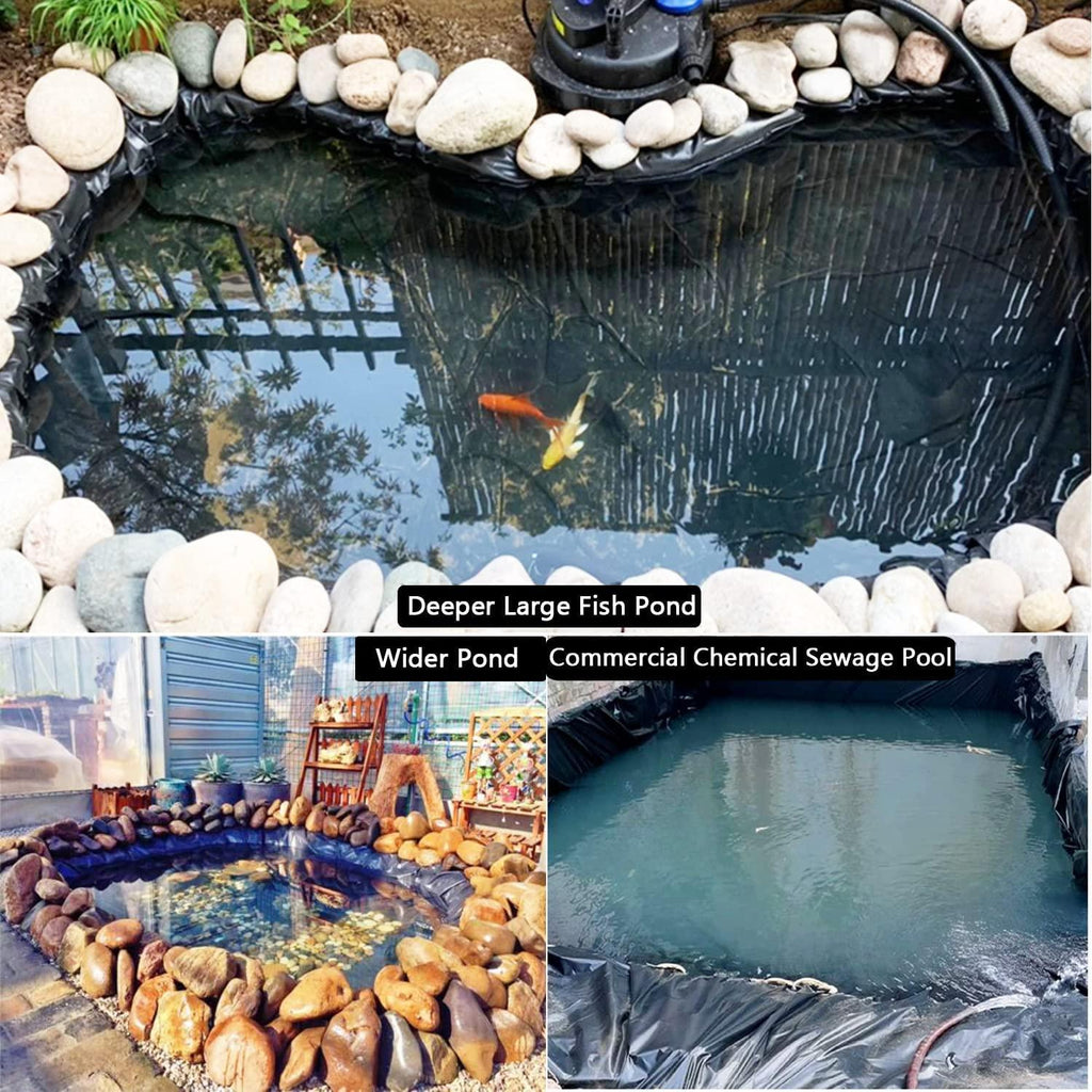 Nisorpa Pond Liner 40 Mil 13 x 16 Feet Fish Safe Pond Fountain Liner PRO Grade HDPE Fish Pond Liner Pond Skins for Fish Ponds Water Gardens Fountain Koi Ponds Easy Cutting Heat & Aging Resistant