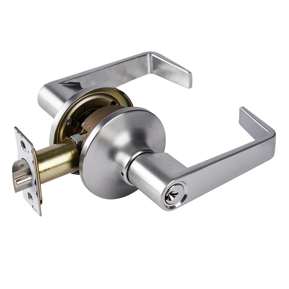 Commercial 2-3/4 in. Satin Chrome Standard Duty Keyed Entry Door Lever