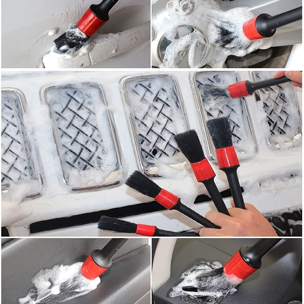 26Pcs Car Detailing Brush Set, Car Detailing Kit, Car Drill Brush/Wheel Brushes/Air Vent Brush/Buffing SponPads Kit/Washing Mitt/Cleaning Cloth