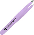 Tweezer Guru Tweezers for Women - Slant Pointed Precision Tweezers for Eyebrows &amp; Ingrown Hair Removal - Blackhead and Splinter Tweezer with Sharp Needle Nose Point for Plucking (Purple)