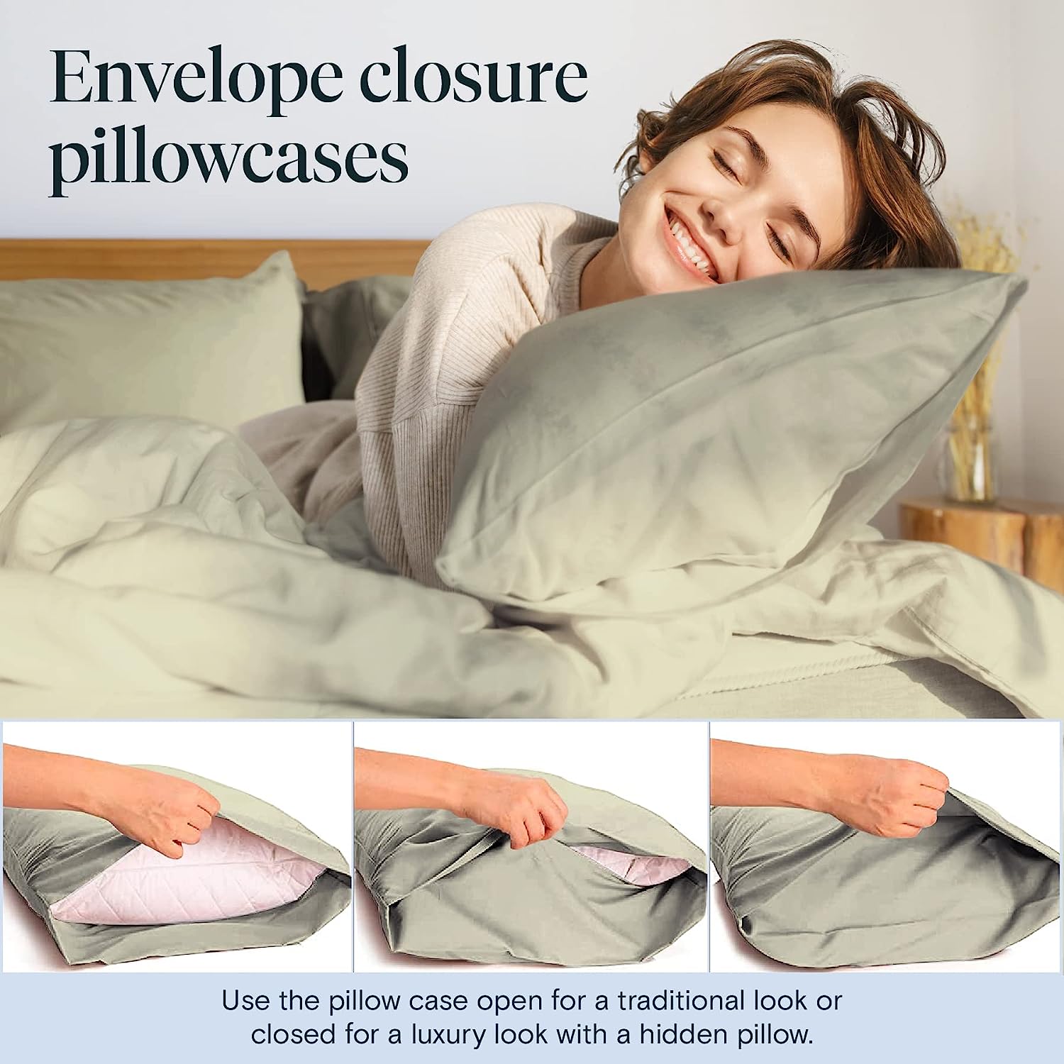 LuxClub 6 PC King Size Sheet Set Bamboo Sheets Deep Pockets 18" Eco Friendly Wrinkle Free Cooling Sheets Machine Washable Hotel Bedding Silky Soft - Light Taupe King