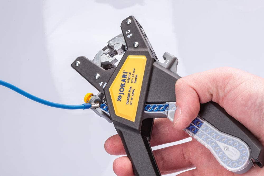 JOKARI QUADRO PLUS Set (Part 62000) Ratcheting Multi-Function Tool for Cutting, Stripping, Twisting &amp; Crimping Wire