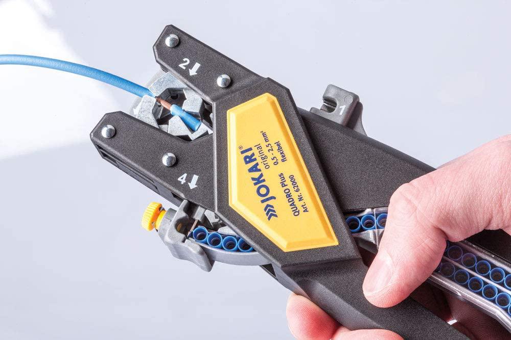 JOKARI QUADRO PLUS Set (Part 62000) Ratcheting Multi-Function Tool for Cutting, Stripping, Twisting &amp; Crimping Wire