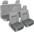 Motor Trend Seat Covers for Cars Trucks SUV, Faux Leather Full Set Gray Padded Car Seat Covers with Storage Pockets, Premium Interior Car Seat Cover