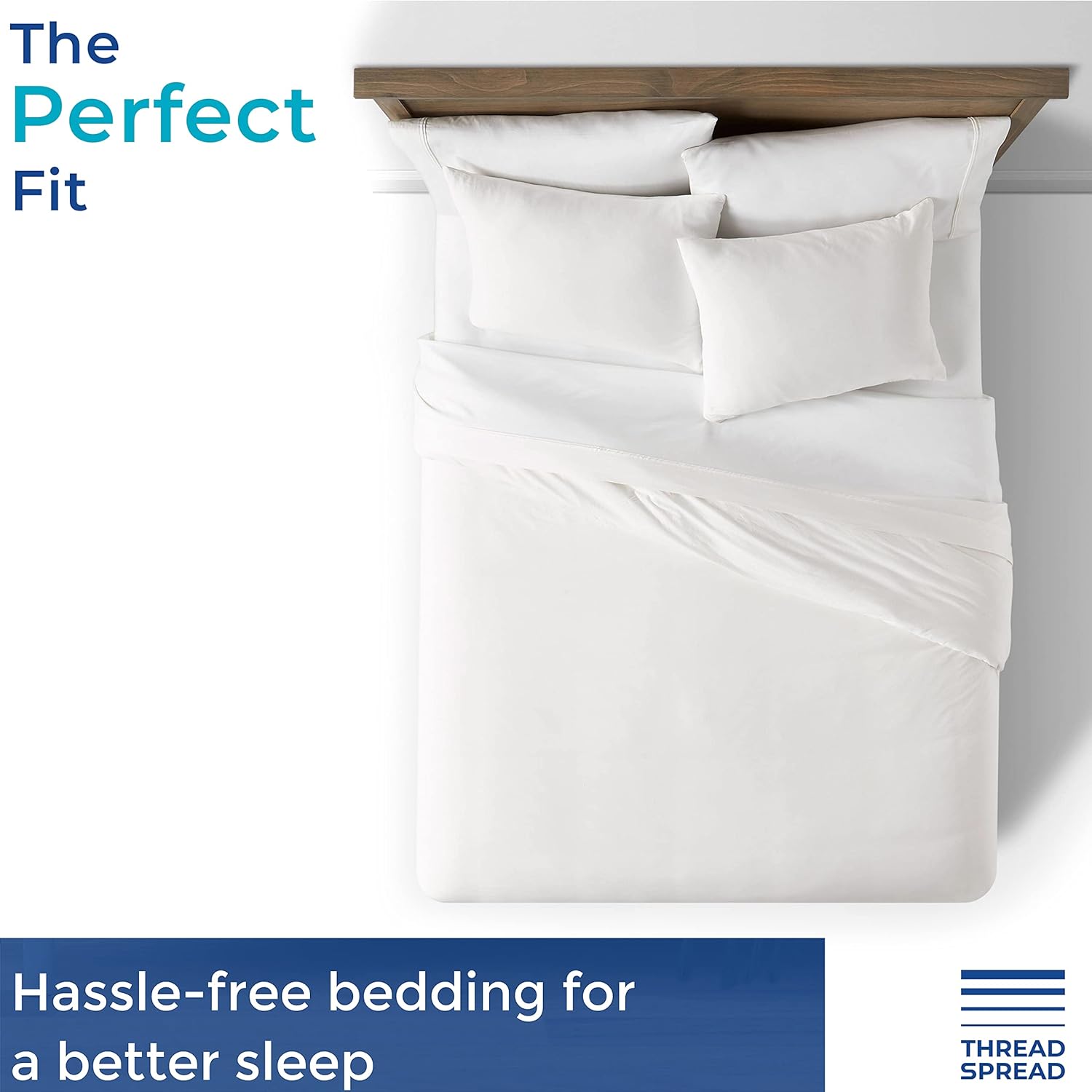 THREAD SPREAD King/California King Duvet Cover, 1000 Thread Count Sateen 1 Piece Egyptian Cotton Quality Duvet Cover, Pure Cotton Comforter Cover, Zipper Closure, 7 Corner Ties - (White)
