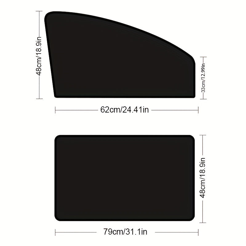 4pcs Car Magnet Side Window Sunshade Curtain Magnetic Black Shading Net Sunshade Insulation Privacy Curtain Row Car Window Sunshade Curtain Universal