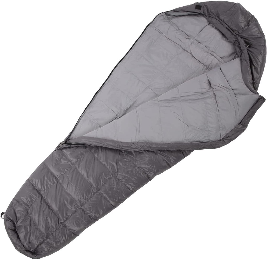 Winter Sleeping Pack, Zipper Closure Mummy Sleeping Bag Lightweight Soft Skin Friendly Warm with Adjustable Hood for Camping for Hiking