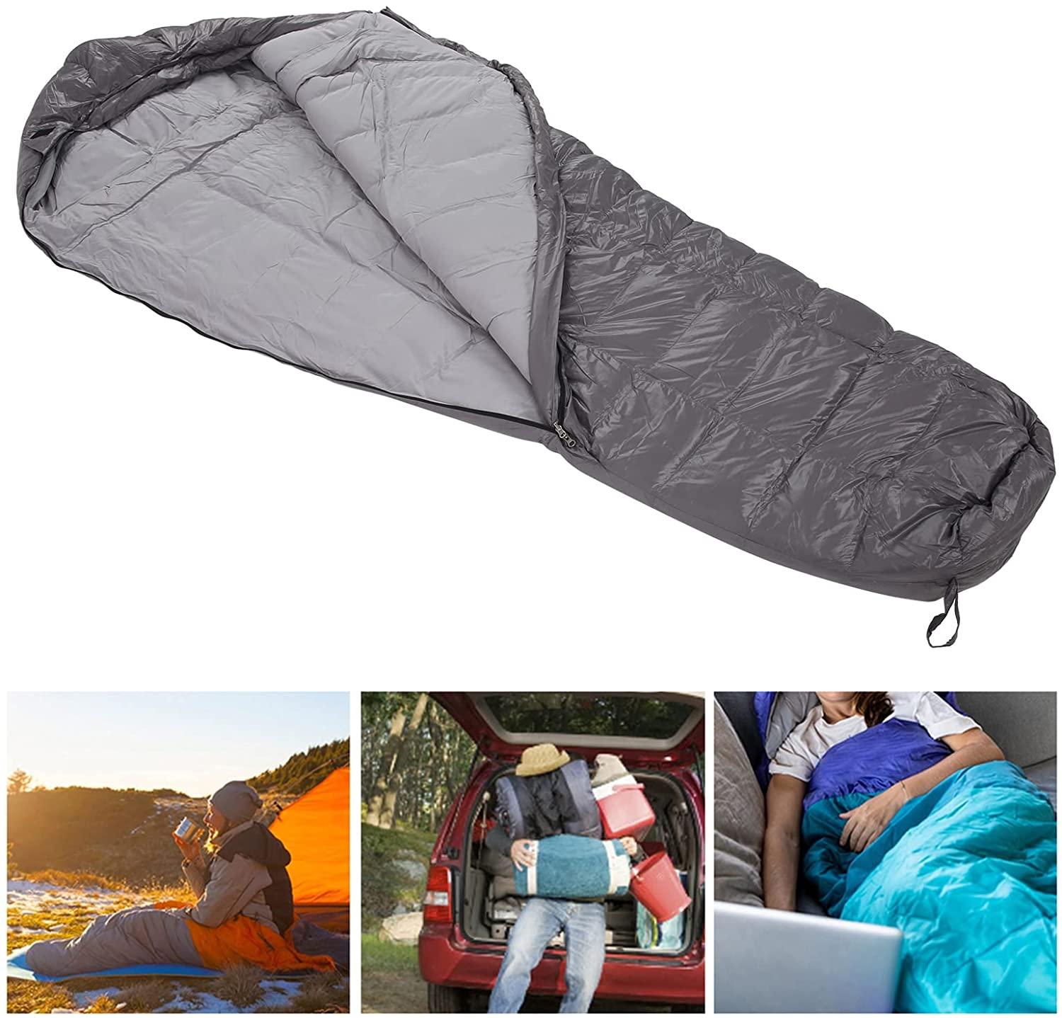 Mummy Sleeping Bag, Soft Winter Sleeping Pack Warm Skin Friendly Lightweight Zipper Closure for Camping for Hiking