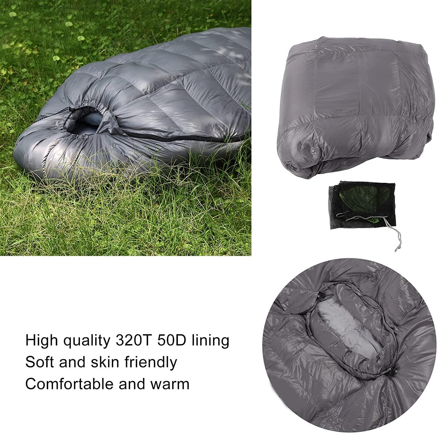 Cold Weather Sleeping Pack, Mummy Sleeping Bag Zipper Closure Skin Friendly for Camping for Hiking