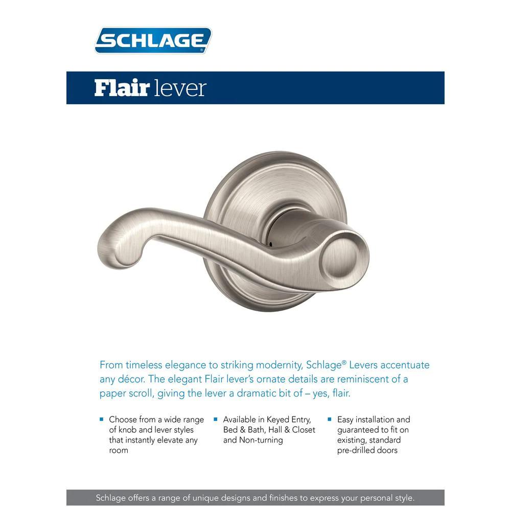 Flair Antique Brass Keyed Entry Door Lever