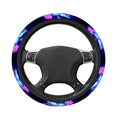 1pc Blue Butterfly Print Steering Wheel Cover
