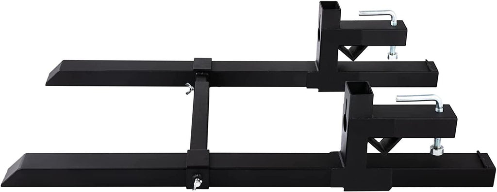 Mophorn Pallet Forks 58.7" 4000 Lbs Max, Clamp On Tractor Bucket Forks with Adjustable Stabilizer Bar, Heavy Duty Front Loader Forks, Fork Attachment for Skid Steer,Loader Bucket