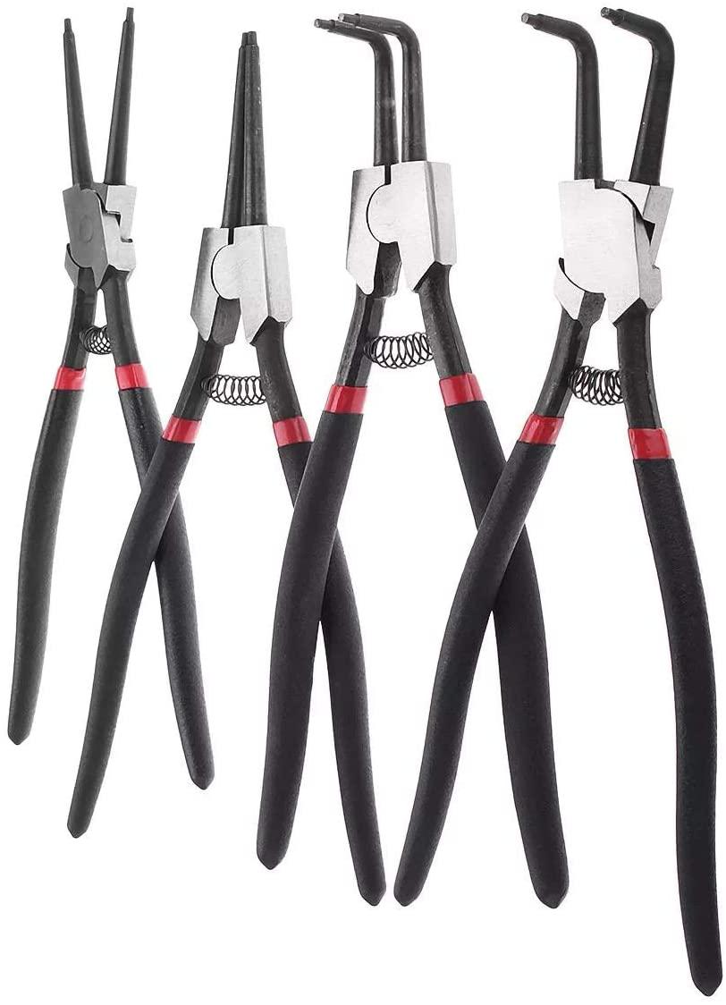 C.W.USJ Hand Tool Circlip Snap Ring Plier Set Internal External Workshop GaraTool 4Pcs Portable