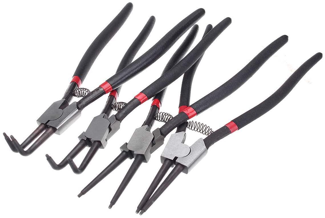 C.W.USJ Hand Tool Circlip Snap Ring Plier Set Internal External Workshop GaraTool 4Pcs Portable