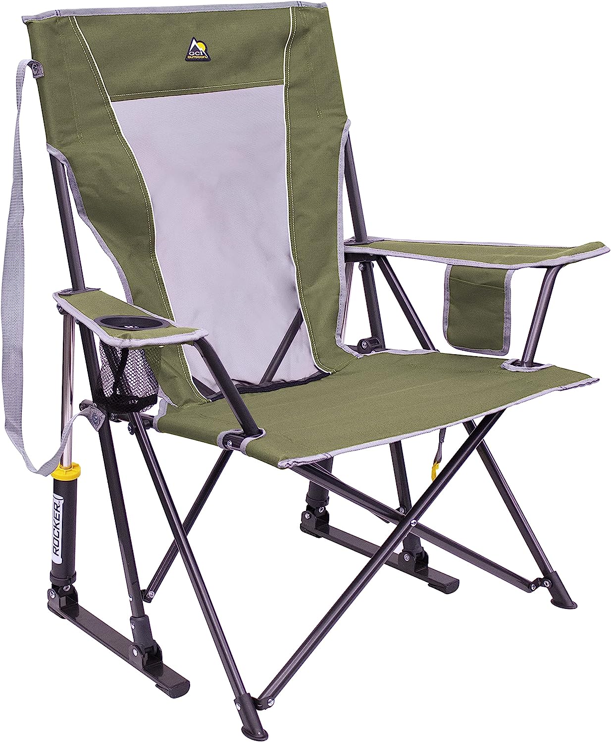 GCI Outdoor Comfort Pro Rocker Collapsible Rocking Chair &amp; Outdoor Camping Chair, Loden Green