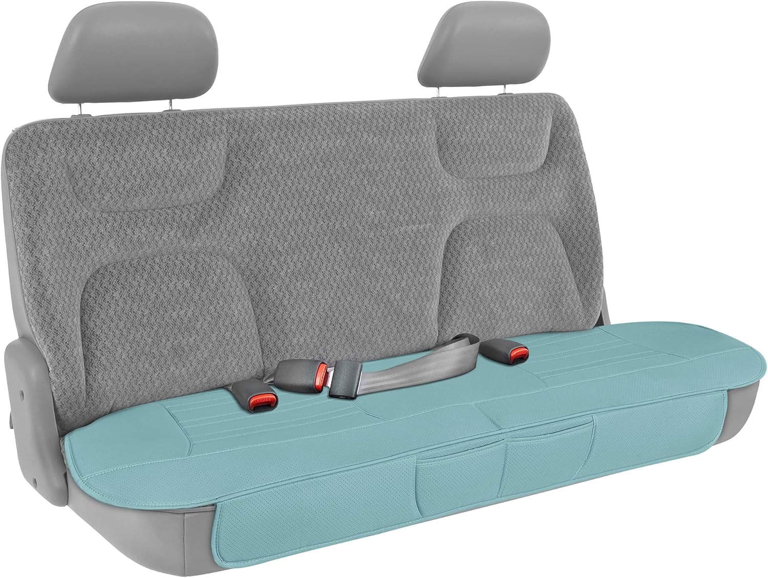 Motor Trend Seat Cover for Cars Trucks SUV, Faux Leather Rear Bench Mint Padded Car Seat Cover with Storage Pockets, Premium Interior Car Seat Cover