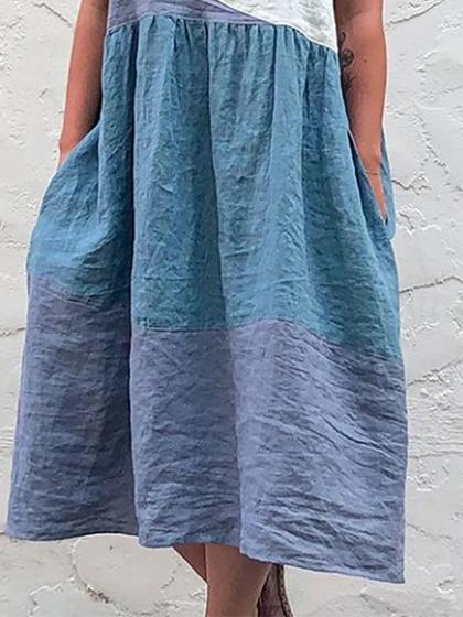 Casual loose round neck short sleeve dress