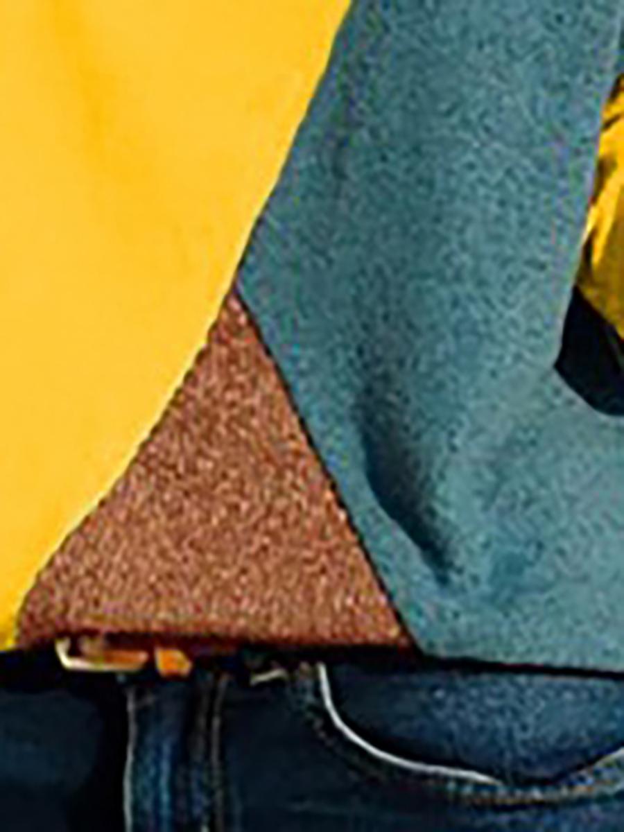 High Neck Patchwork Contrast Stitching Color Block Sweaters