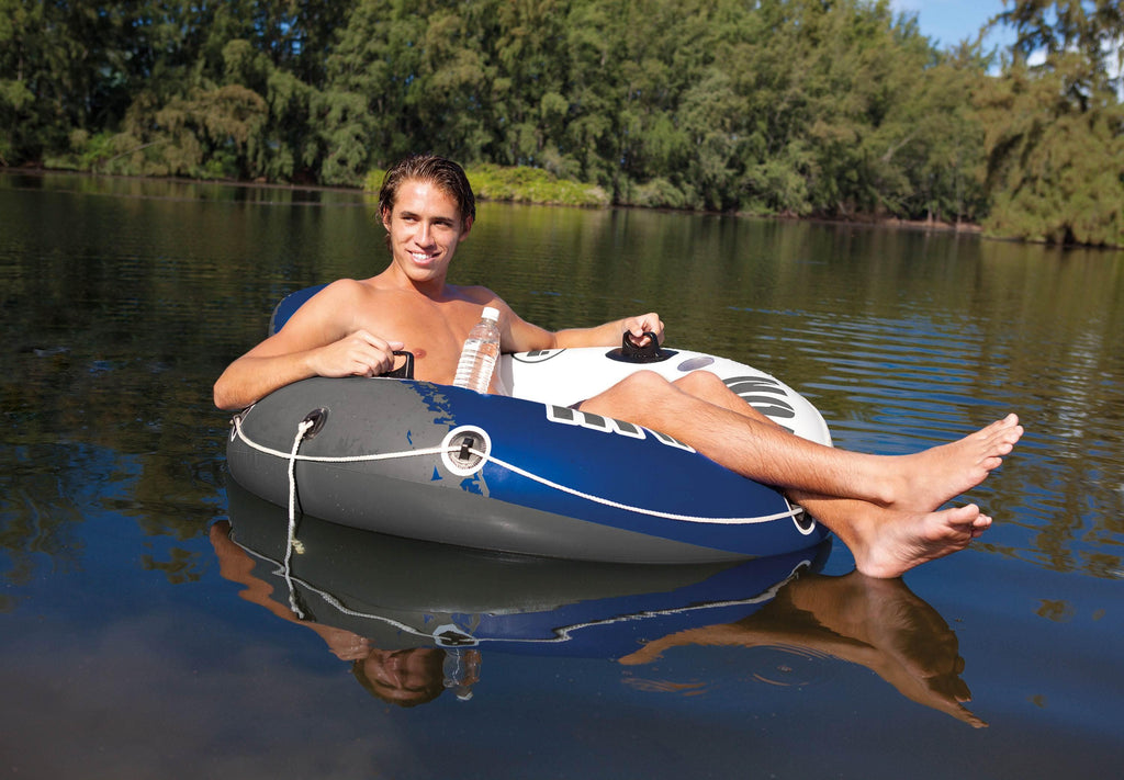 River Run 1 Person Floating Tube (6 Pack) &amp; River Run Loun(4 Pack)