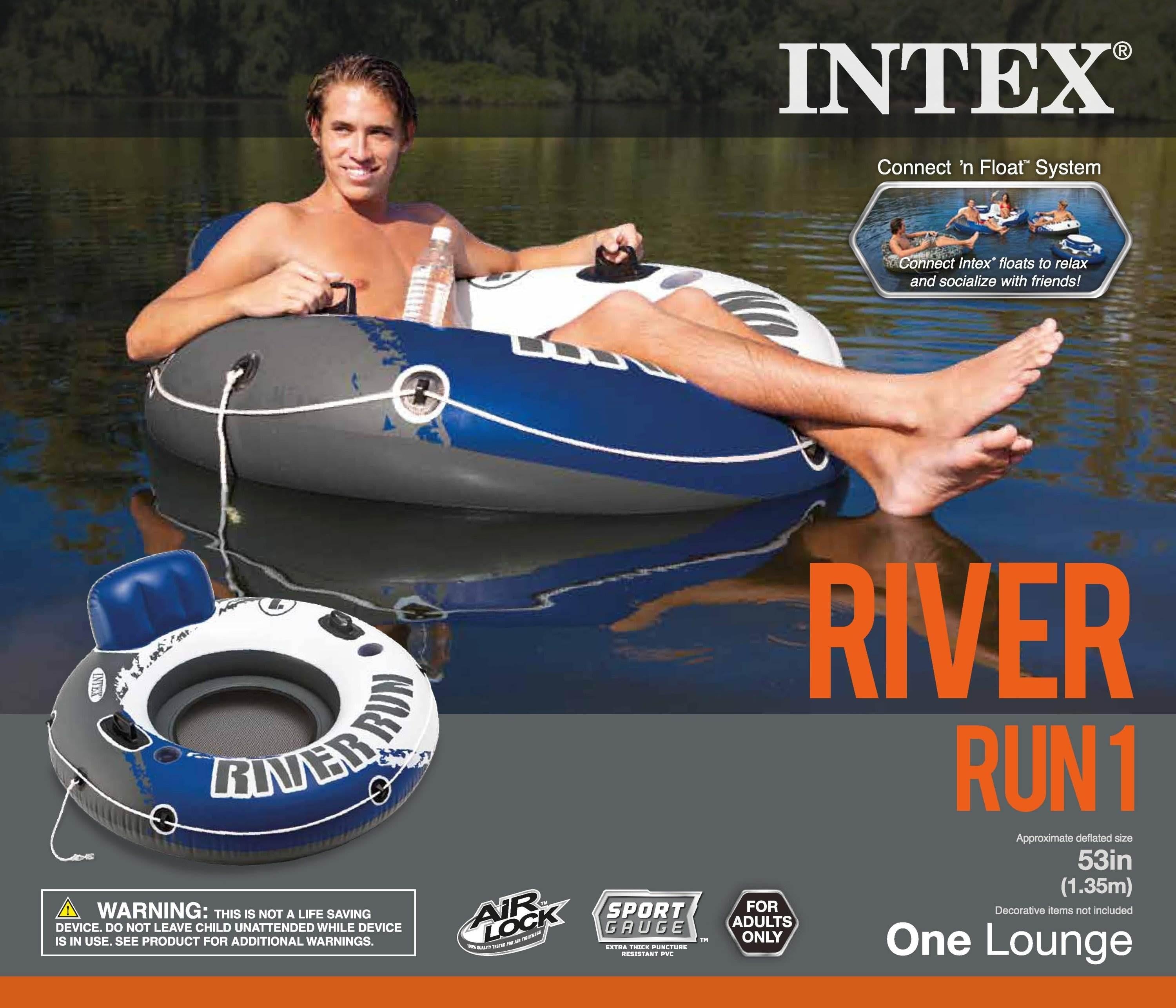 River Run 1 Person Floating Tube (6 Pack) &amp; River Run Loun(4 Pack)