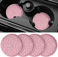 Car Cup Coaster [4 Pack] ME.FAN Silicone Car Coasters/Cup Mats - 2.75In Universal Non-Slip Recessed Car Interior Accessories - Car Cup Holder Insert Coasters Dusty Rose