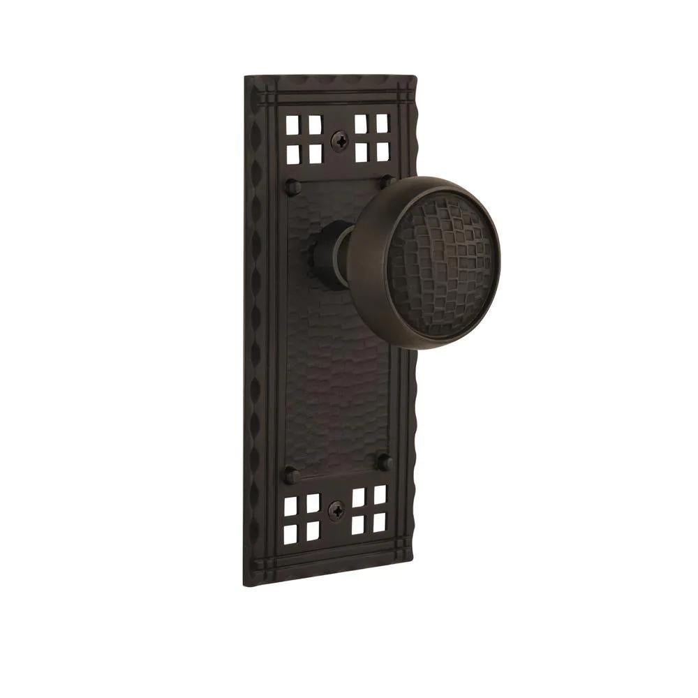 Craftsman Plate 2-3/8 in. Backset Oil-Rubbed Bronze PassaHall/Closet Craftsman Door Knob