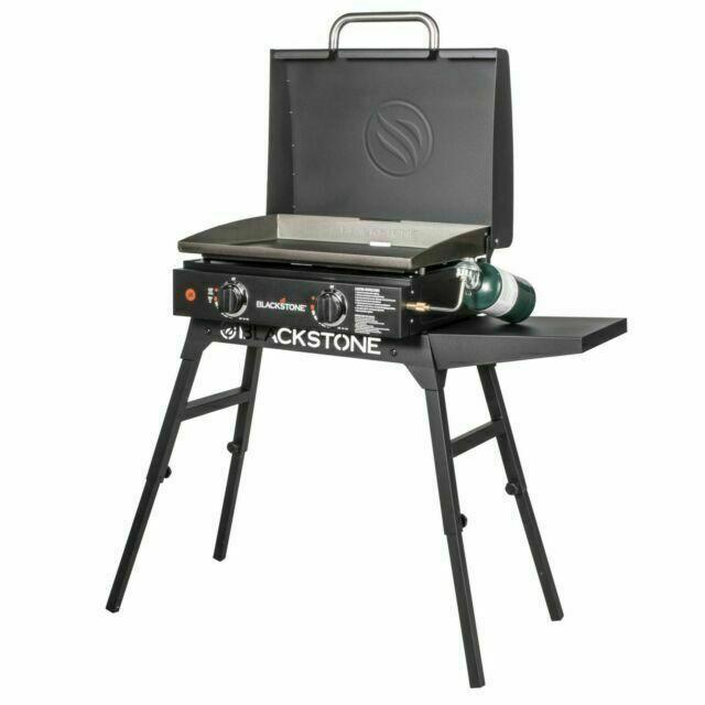 22" Griddle with Hood, Foldable Legs, Adapter Hose Tabletop Versatile