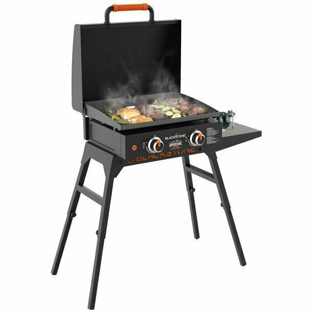 22" Griddle with Hood, Foldable Legs, Adapter Hose Tabletop Versatile