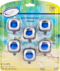 Air Jungles Ocean Scent Car Air Freshener Clip, 6 Car Freshener Vent Clips, 4ml Each, Long Lasting Air Freshener for Car, Up to 180 Days Car Refresher Odor Eliminator