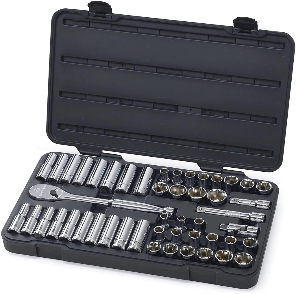 GEARWRENCH 49 Pc. 1/2" Drive 6 Pt. Socket Set, Standard/Deep, SAE/Metric - 80700D