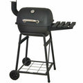 26" Mini Barrel Charcoal Grill W Side Shelf Black CBC1760W